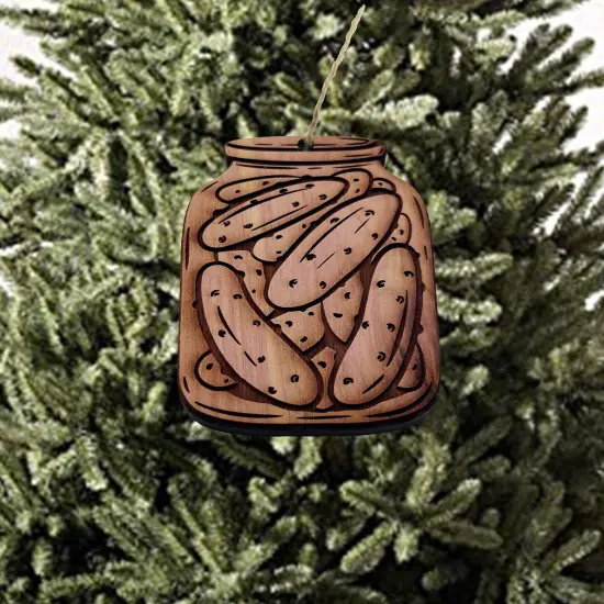 Pickle Jar - Cedar Ornament {1}