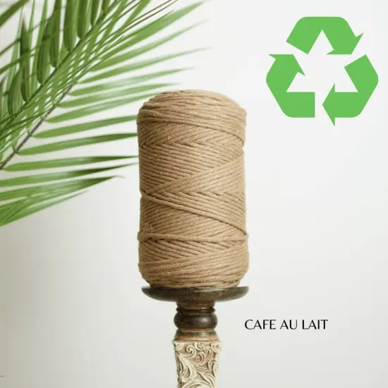 3mm Single Strand Macrame Cotton Cord, 23 Beautiful Colors, Macrame Wall Hanging, Plant Hangers, Cotton Rope for Macrame Café Au Lait {1}