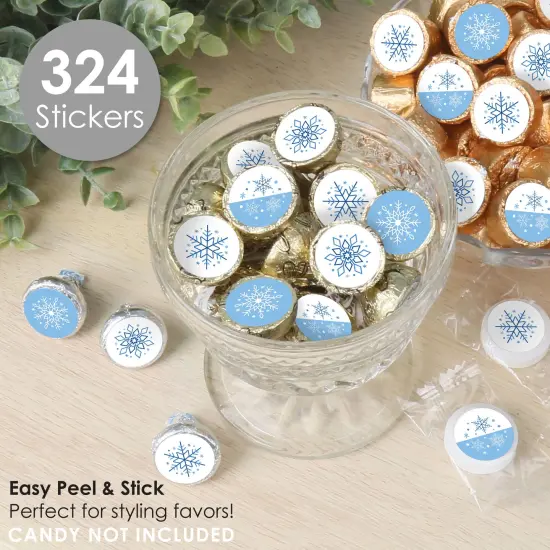 Big Dot of Happiness Blue Snowflakes - Winter Holiday Party Small Round Candy Stickers - Party Favor Labels - 324 Count {3}