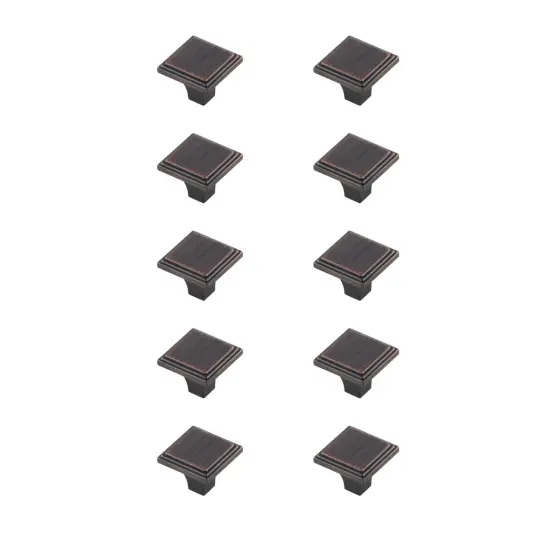 Wilow 1" Oil-rubbed Bronze Square Knob Multipack (Set of 10) {1}