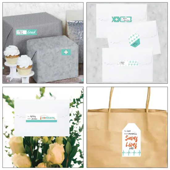 Big Dot of Happiness Medical School Grad - Assorted Doctor Graduation Party Gift Tag Labels - To and From Stickers - 12 Sheets - 120 Stickers {7}