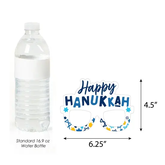 Big Dot of Happiness Hanukkah Menorah Glasses - Paper Card Stock Chanukah Holiday Party Photo Booth Props Kit - 10 Count {6}