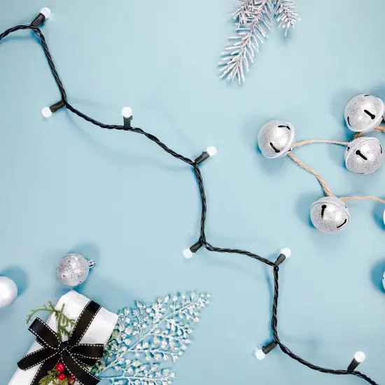 Northlight LED G12 Berry Christmas Lights - Pure White - 16' Black Wire - 50ct {4}