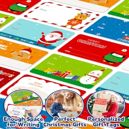 500 Pieces Christmas Gift Tags Stickers for Christmas Presents, Christmas Name Tags Stickers Self Adhesive Christmas Labels for Gifts Bags Boxes Xmas Holiday Wrapping Paper {4}