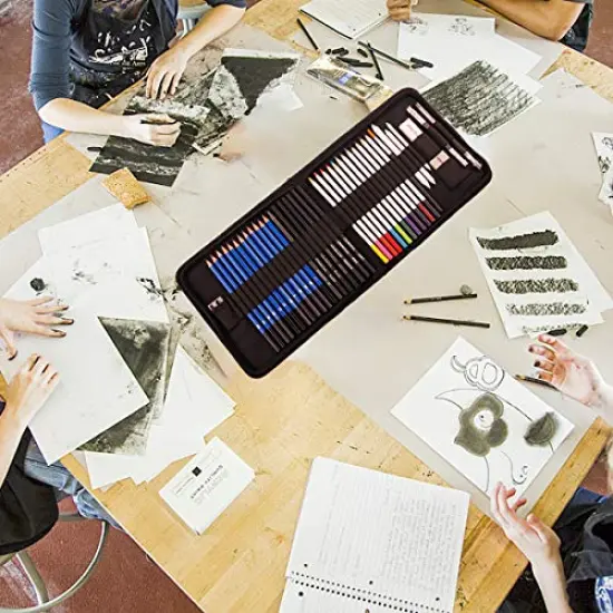 43 Sketch Pencils Set with Two 50 Page Sketchbooks, Colour Pencil Set - Professional Watercolour Pencils for Adults/Children, Professionals/Beginners, Durable Art Pencils for Colouring, Black Zip Case {3}