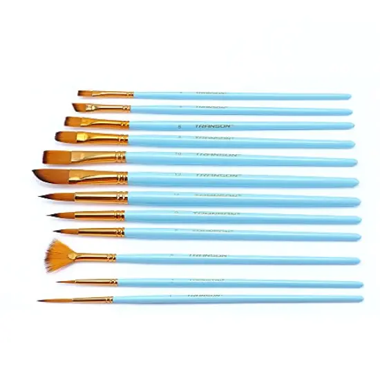 Art Painting Brush Set Assorted 12 Pieces for Acrylic, Watercolor, Gouache, and Hobby Painting {5}