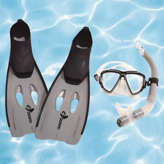 Pool Central 3pc Gray Adult Pro Swimming Pool Snorkeling Set 24.5" - Extra Large {3}