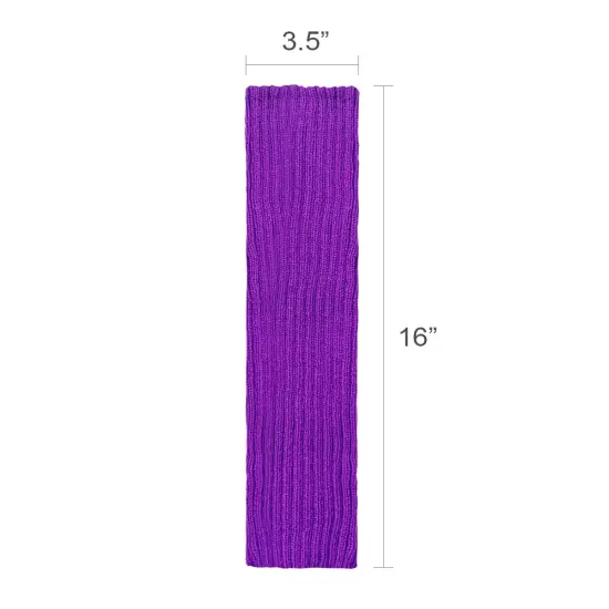 Wrapables 80's Style Neon Fluorescent Ribbed Leg Warmers Purple {5}