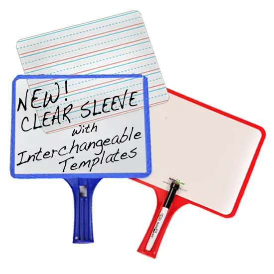 Customizable Handheld Whiteboards with Clear Dry Erase Sleeves & Markers, Class Set of 24 {3}