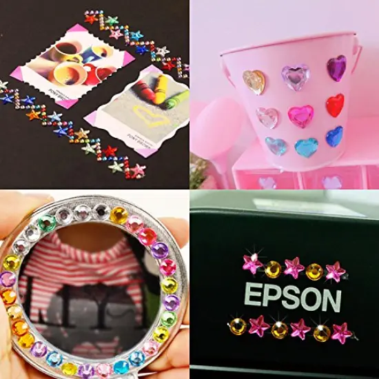 JPSOR 900pcs Craft Gemstone Acrylic Flatback Rhinestones Jewels for Crafting Embellishments Gems, 9 Shapes, 6-13mm {2}