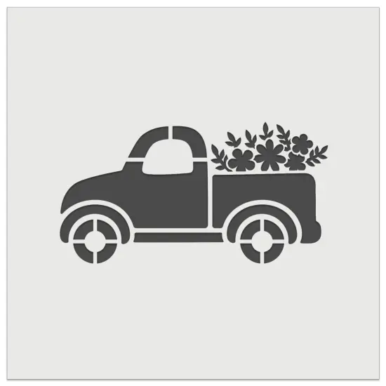 Cute Truck with Flowers Mother's Day Wall Cookie DIY Craft Reusable Stencil {7}
