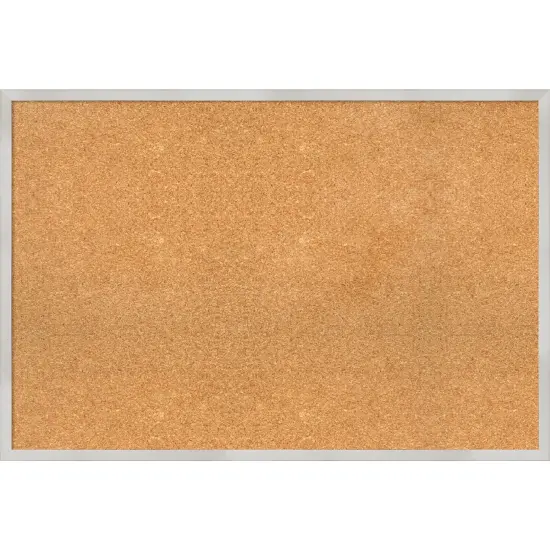 Svelte Wood Framed Corkboard, Natural Cork Svelte Silver {1}