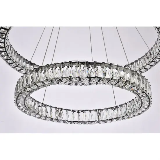 Monroe 36 inch LED double ring chandelier in black {4}