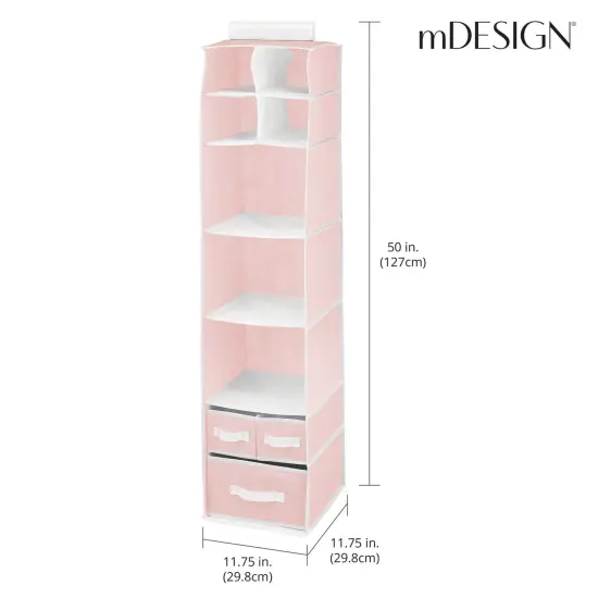 mDesign Fabric Nursery Hanging Organizer with 7 Shelves/3 Drawers {3}
