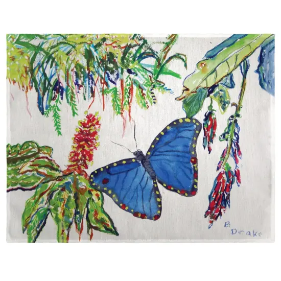 Betsy Drake Morpho & Flowers Place Mat Set of 4 {1}
