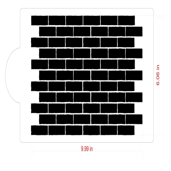 Brick Wall Cake Stencil Side | C1090 by Designer Stencils | Cake Decorating Tools | Baking Stencils for Royal Icing, Airbrush, Dusting Powder | Reusable Plastic Food Grade Stencil | Easy to Use {2}