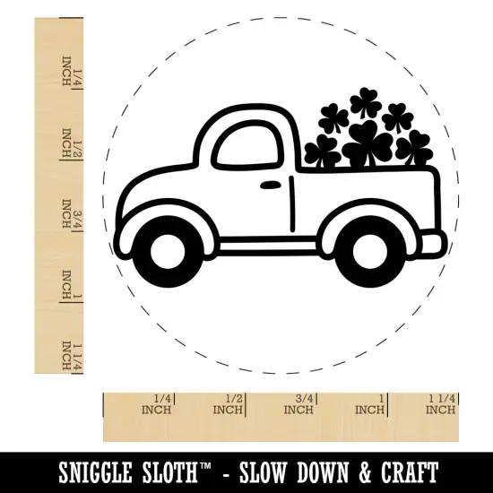 Cute Truck with Shamrocks Luck St. Patrick's Day Rubber Stamp for Stamping Crafting Planners {1}