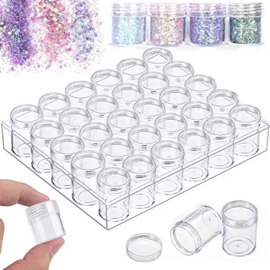 BigOtters Diamond Painting Storage Containers, Portable Bead Storage Organizer with Lids Bead Organizer Small Diamond Painting Containers Glitter Containers for Crafts, Jewelry, 6.3 X 5.3 X 1.4inch {2}
