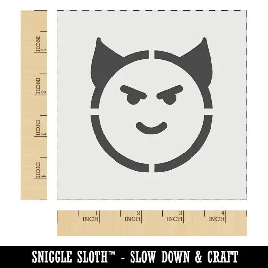 Happy Devil Face Emoticon Wall Cookie DIY Craft Reusable Stencil {7}