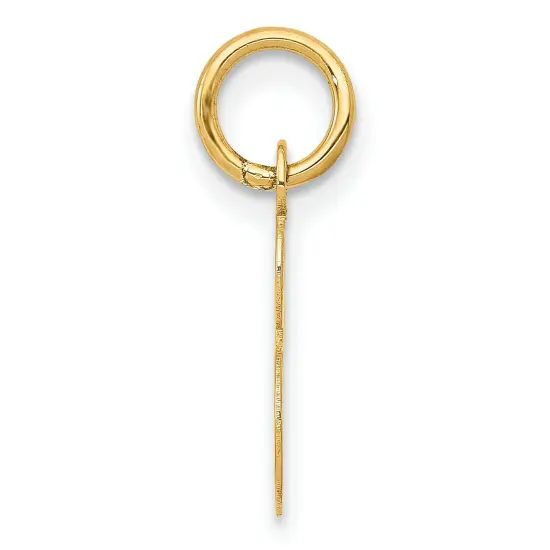 14K Yellow Gold Small Script Initial Letter S Charm Jewerly 17mm x 8mm {3}