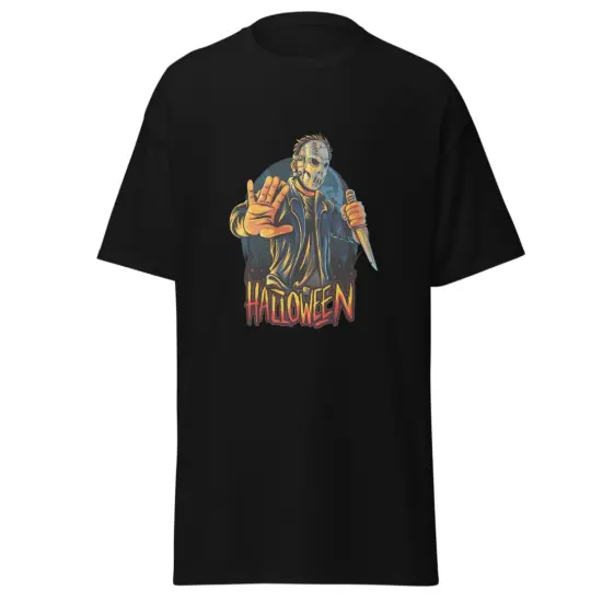 Halloween jason with dager classic fashion t-shirt {3}