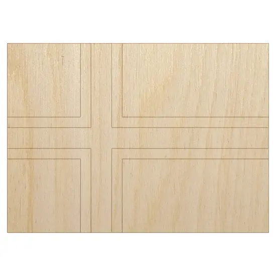Norway Flag Unfinished Wood Shape Piece Cutout for DIY Craft Projects {1}