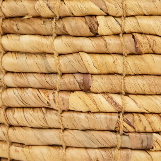 Northlight Set of 3 Bisque Woven Round Water Hyacinth Storage Baskets 13.75" Beige {7}