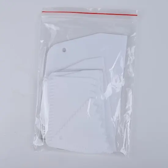 Cake Scraper Cake Smoother, 7 Pcs Dough Scraper Bowl Scraper Cutters Cake Icing Scraper Smoother Tool Set for Bread Dough Cake Fondant Icing {6}