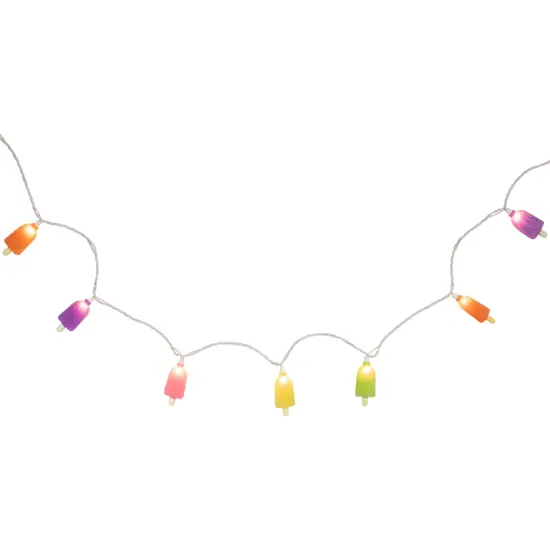 Northlight Sugared Ice Pop Indoor Outdoor Patio String Light Set - 7.25' White Wire - 10ct Multi {5}