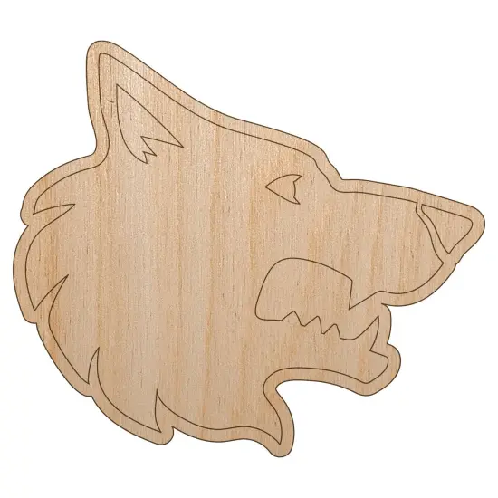 Wolf Head Side Profile Unfinished Wood Shape Piece Cutout for DIY Craft Projects {7}
