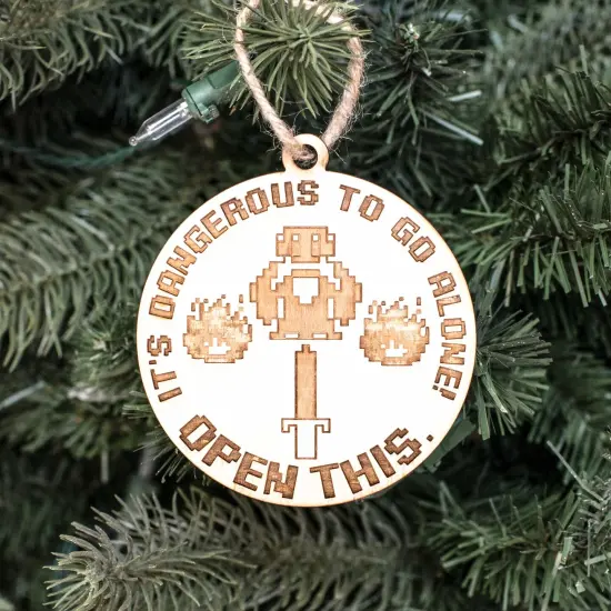 Ornament - Open This - Raw Wood 3x3in {1}