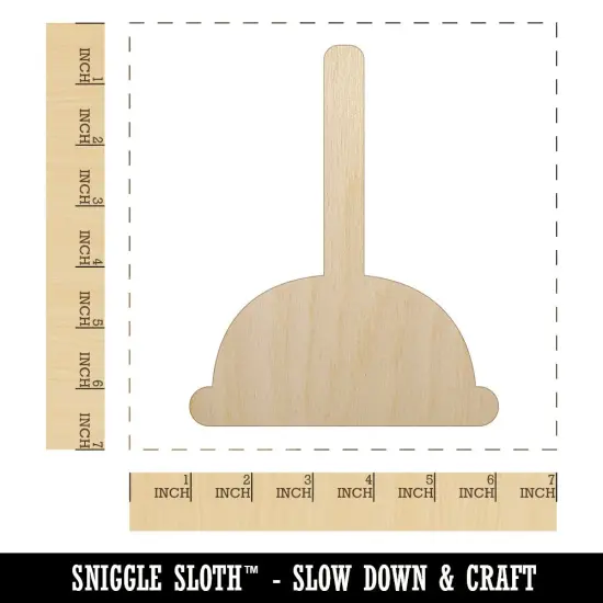 Toilet Plunger Plumbing Icon Solid Unfinished Wood Shape Piece Cutout for DIY Craft Projects {1}