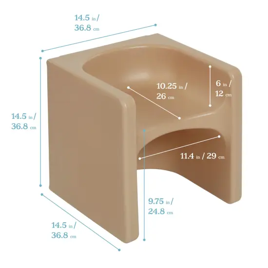 Tri-Me 3-In-1 Cube Chair, Kids Furniture Sand {2}