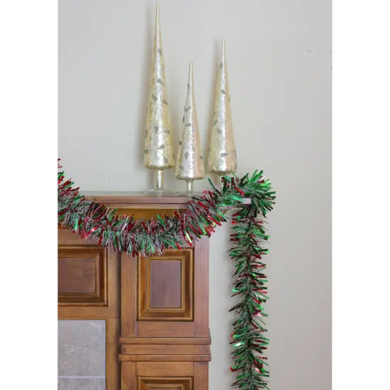 Northlight Boa Wide Cut Tinsel Commercial Christmas Garland - 12' x 4" - Red and Green - Unlit {4}