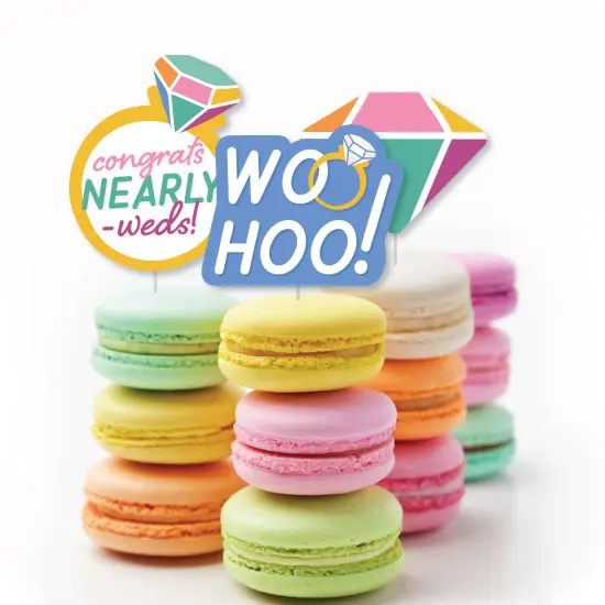 Big Dot of Happiness Just Engaged - Colorful - Dessert Cupcake Toppers - Engagement Party Clear Treat Picks - Set of 24 {6}