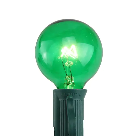 Northlight Transparent G40 Globe Incandescent Christmas Replacement Bulbs - Green - Pack of 25 {3}