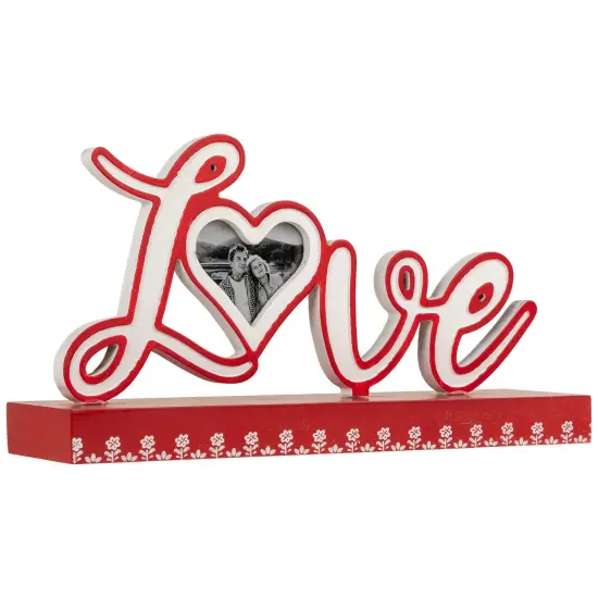 Northlight Heart and Floral "Love" Valentine's Day Photo Frame - 12" Red {6}