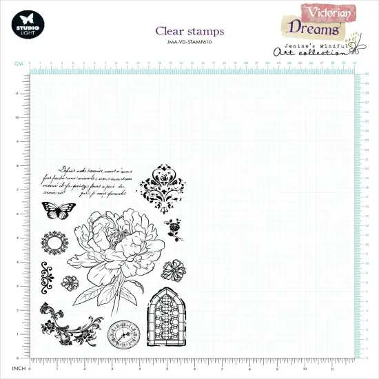Studio Light Jenine's Mindful Art Clear Stamp-Nr. 610, Timeless Peony {3}
