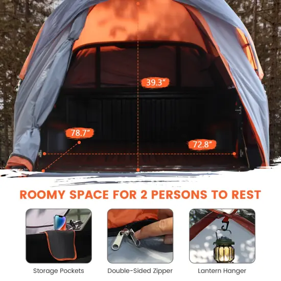 2 Person Portable Pickup Tent with Carry Bag-Large {5}