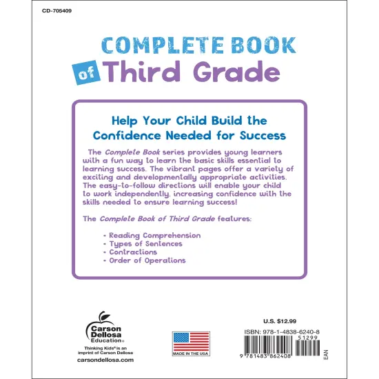 Carson Dellosa Complete Book of Third Grade Workbook, Reading Comprehension, Math, Language Arts, and Writing Practice, Classroom or Homeschool Curriculum {2}