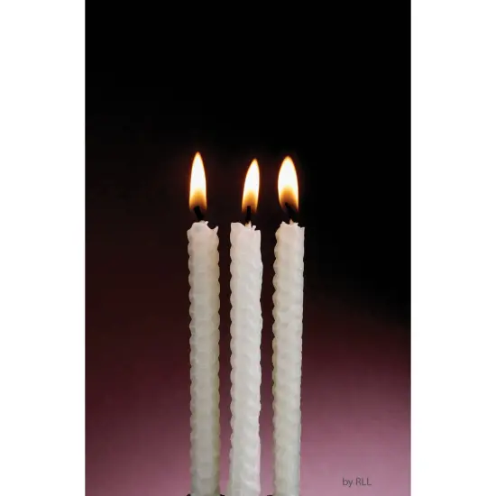 Rite Lite White Eco-Friendly Natural Beeswax Hanukkah Menorah Candles 4" Ivory {3}