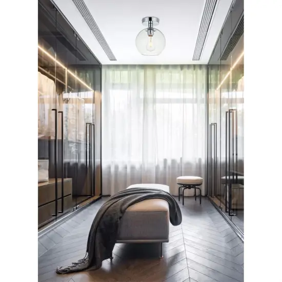 Baxter 1 Light Chrome Flush Mount With Clear Glass {2}