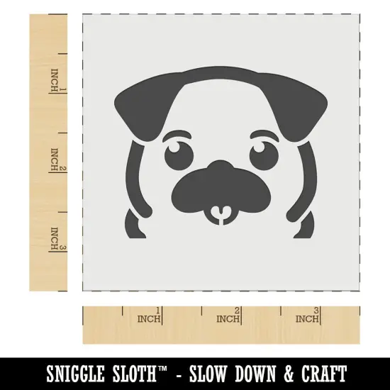 Peeking Pug Dog Wall Cookie DIY Craft Reusable Stencil {5}