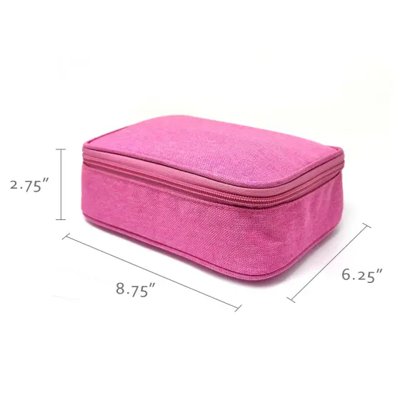 Wrapables Large Capacity 72 Slot Pencil Case for Colored Pencils, Stationery Pouch, Pink {2}