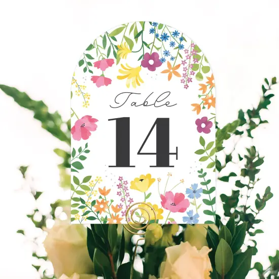 Big Dot of Happiness Wildflowers Bride - Boho Floral Bridal Shower and Wedding Party Double-Sided 5 x 7 inches Cards - Table Numbers - 1-20 {6}