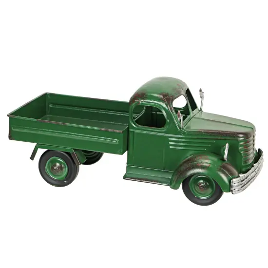 14 In Long Green Rustic Metal Decorative Vintage Pickup Truck Planter Farmhouse {1}