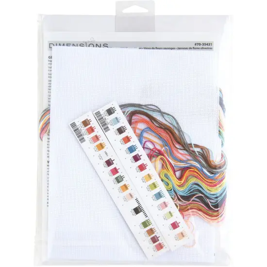 Dimensions Counted Cross Stitch Kit 16"x8" - Wildflower Vases {2}