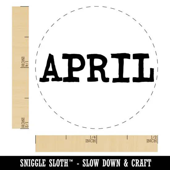 April Month Calendar Fun Text Self-Inking Rubber Stamp for Stamping Crafting Planners Green {1}
