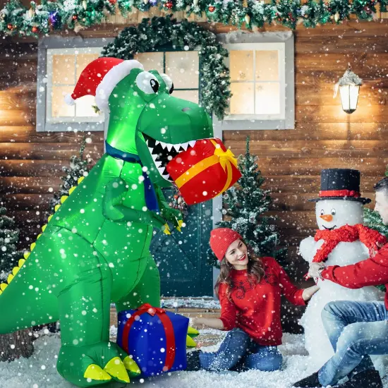 6 Feet Christmas Inflatable Dinosaur for Indoor and Outdoor {3}