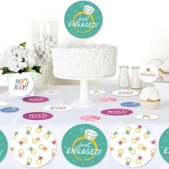 Big Dot of Happiness Just Engaged - Colorful - Engagement Party Giant Circle Confetti - Party Decorations - Large Confetti 27 Count {6}